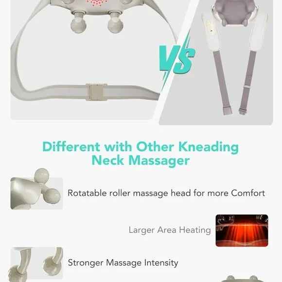 SKG Shiatsu Neck Shoulder Massager with Heat Pain Relief Deep Tissue H7 Ultra - Picture 5 of 9